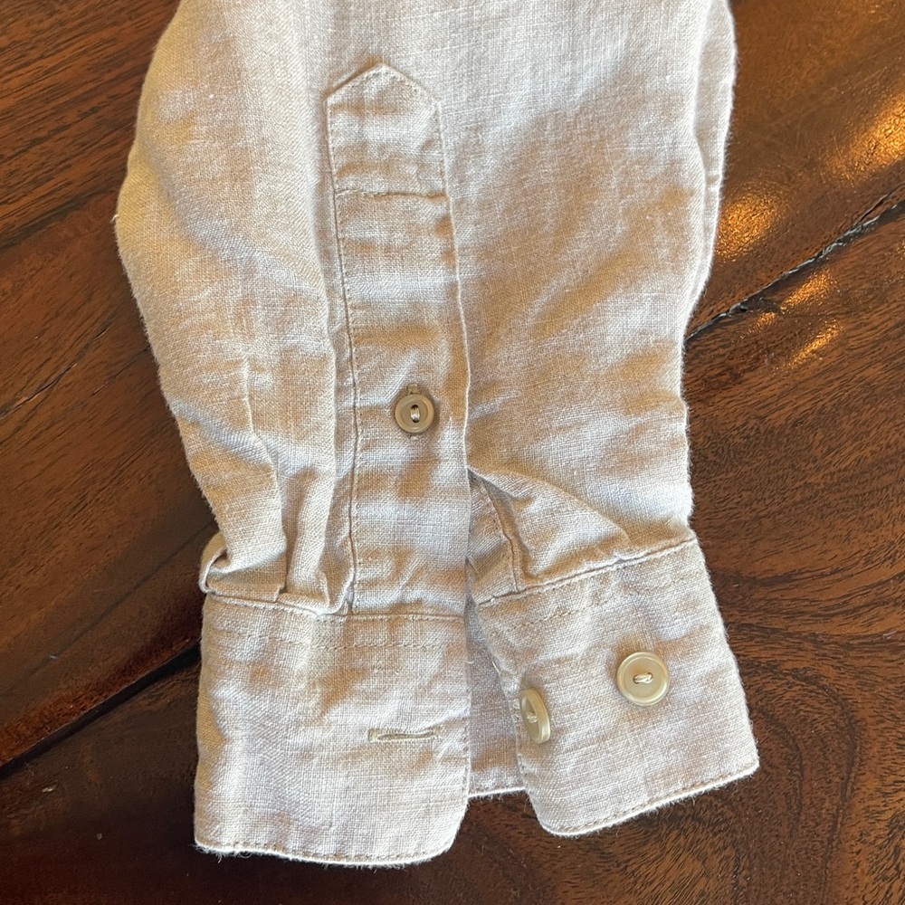 L.L. Bean Casual Beige Button Down Shirt - Picture 6 of 8